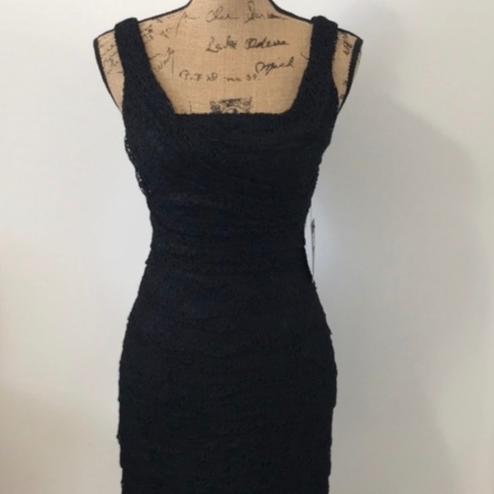 NWT - Express Little Black Dress - Ruched Lace Dress - Sz 4
